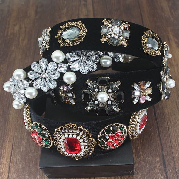 vintage luxury baroque hair accessories red black crystal flower pearl headband rhinestone for women hairband for wedding party, Golden;white
vintage luxury baroque hair accessories red black crystal flower pearl headband rhinestone for women hairband for wedding party, Golden;white