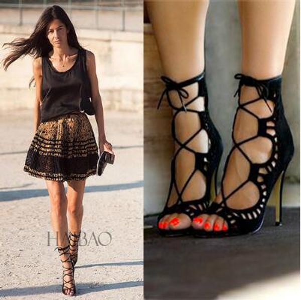 xingdeng summer hollow flock high heels sansals shoes lady party zip lace up bandage lace up thin heels design dress shoes, Black
xingdeng summer hollow flock high heels sansals shoes lady party zip lace up bandage lace up thin heels design dress shoes, Black