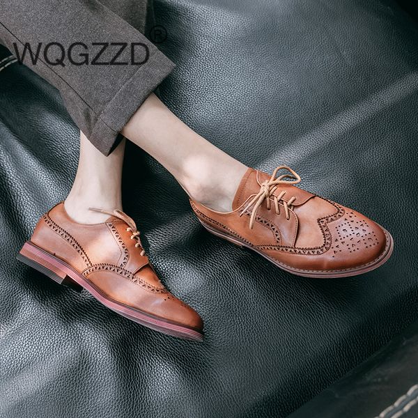 european women flat shoes genuine leather casual brogues shoes comfortable oxfords for women, Black
european women flat shoes genuine leather casual brogues shoes comfortable oxfords for women, Black