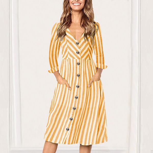 new fashion, elegant temperament, fashion stripes, buttons, v-collar, long sleeve dress 100023, Black;gray
new fashion, elegant temperament, fashion stripes, buttons, v-collar, long sleeve dress 100023, Black;gray