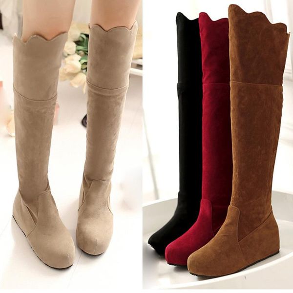 winter womens wedges shoes keep warm comfortable fold over the knee snow boots, Black
winter womens wedges shoes keep warm comfortable fold over the knee snow boots, Black