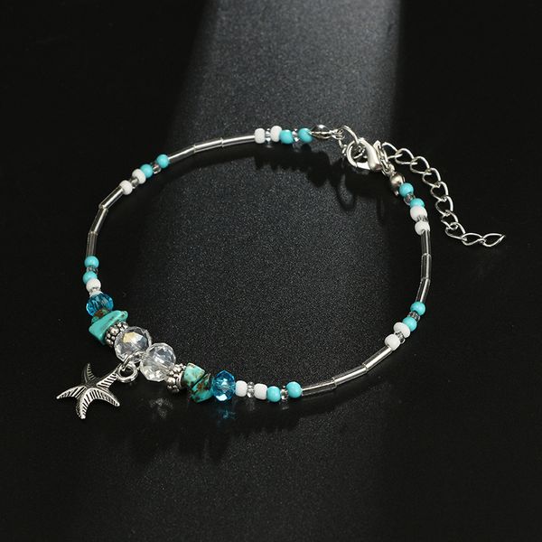 fashion turquoise blue beads anklet moveable beads women jewelry plated silver chain anklet foot jewelry gift for wedding accessory, White
fashion turquoise blue beads anklet moveable beads women jewelry plated silver chain anklet foot jewelry gift for wedding accessory, White