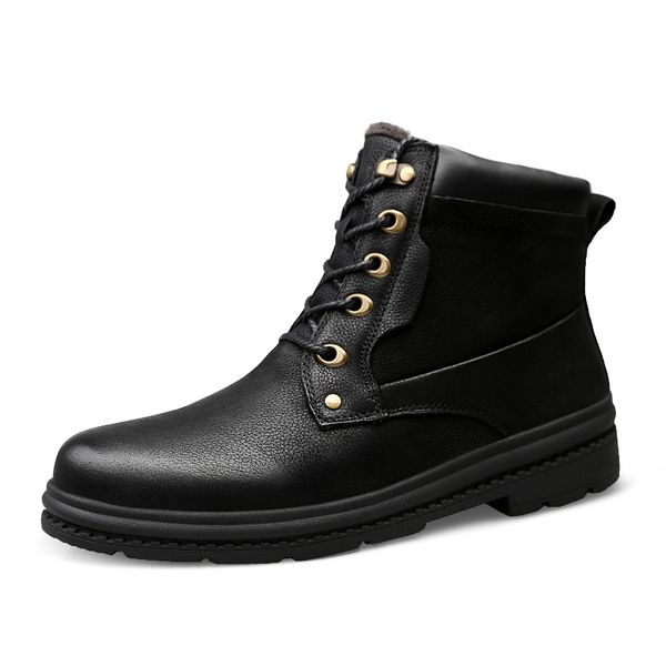 genuine leather casual men boots winter ankle boots fashion footwear lace up shoes men vintage snow boot, Black
genuine leather casual men boots winter ankle boots fashion footwear lace up shoes men vintage snow boot, Black