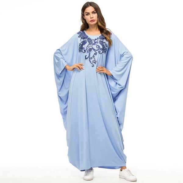 2019 spring autumn bat sleeve dressing gowns for women oversized long sleeve embroidery dress casual muslim robes blue vkdr1464, Black;gray
2019 spring autumn bat sleeve dressing gowns for women oversized long sleeve embroidery dress casual muslim robes blue vkdr1464, Black;gray