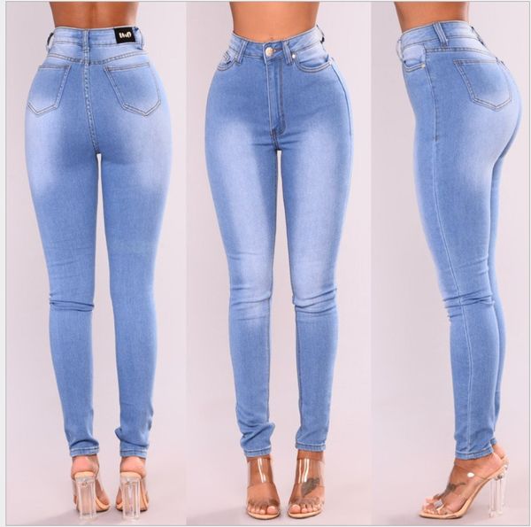 2019 new arrival slim jeans for women skinny high waist candy color denim pencil pants stretch waist black party work pants, Blue
2019 new arrival slim jeans for women skinny high waist candy color denim pencil pants stretch waist black party work pants, Blue