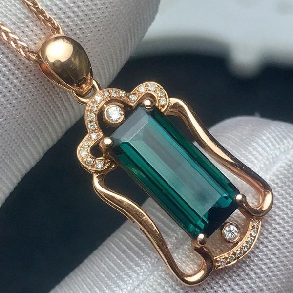 fine jewelry real 18k rose gold au750 100% natural tourmaline gemstones 2.75ct diamonds pendants for women necklace, Silver
fine jewelry real 18k rose gold au750 100% natural tourmaline gemstones 2.75ct diamonds pendants for women necklace, Silver