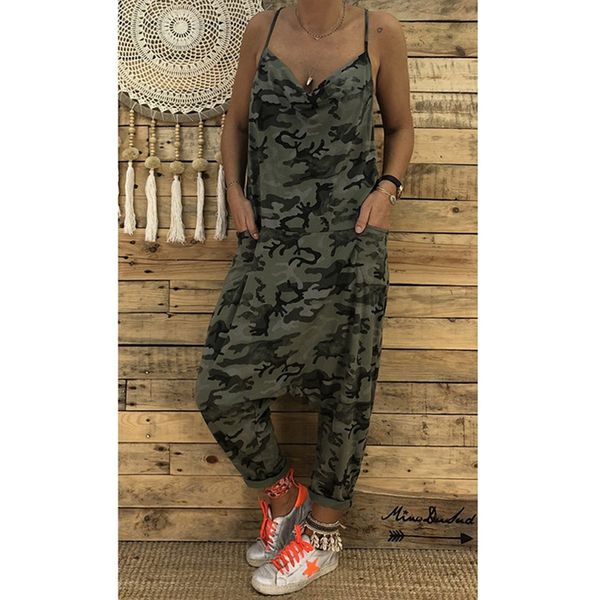 summer women jumpsuits camouflage print spaghetti strap v neck casual sleeveless streetwear rompers, Black;white
summer women jumpsuits camouflage print spaghetti strap v neck casual sleeveless streetwear rompers, Black;white