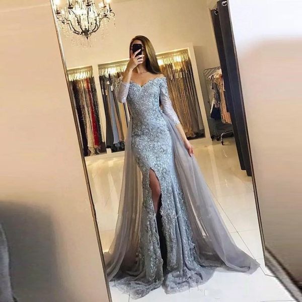 abendkleider lace evening dress with overskirt sheer v neck floor length appliques lace gray prom formal dresses vestidos, White;black
abendkleider lace evening dress with overskirt sheer v neck floor length appliques lace gray prom formal dresses vestidos, White;black