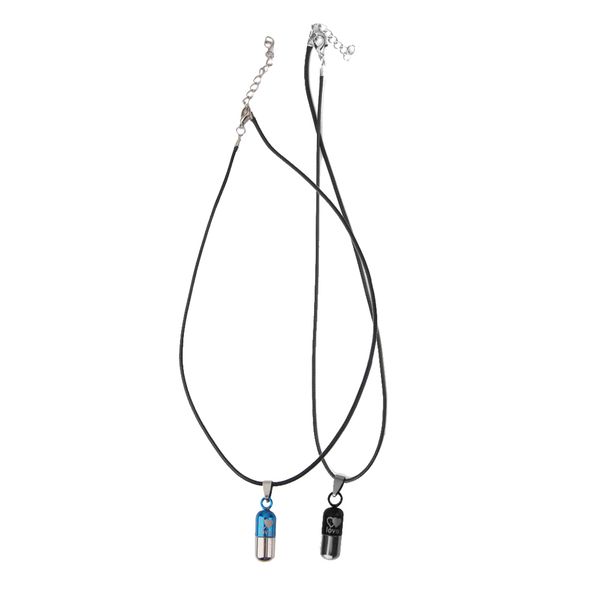 2 pieces stainless love pill capsule tablet pendant necklace chain unisex, Silver
2 pieces stainless love pill capsule tablet pendant necklace chain unisex, Silver