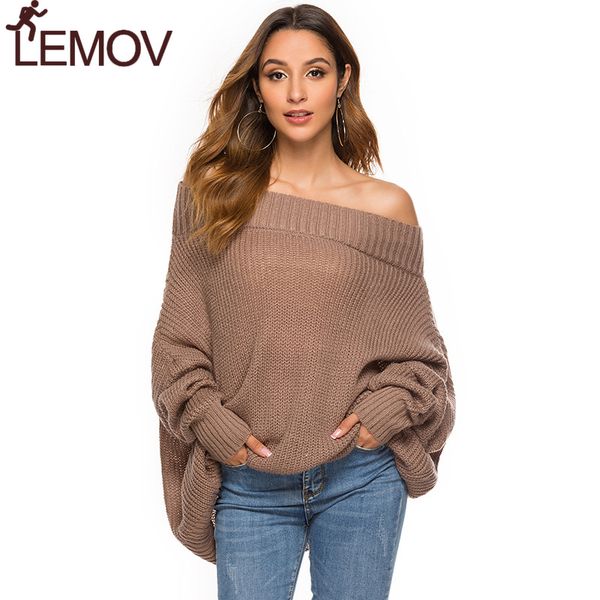 2019 new slash collar batwing sleeve long sweater female strapless shoulder sweater loose woman lemov, White;black
2019 new slash collar batwing sleeve long sweater female strapless shoulder sweater loose woman lemov, White;black