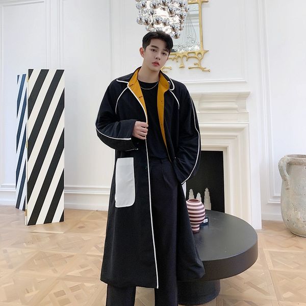 new male japan korea style long windbreaker jacket cardigan overcoat men vintage fashion casual loose trench coat outerwear, Tan;black
new male japan korea style long windbreaker jacket cardigan overcoat men vintage fashion casual loose trench coat outerwear, Tan;black