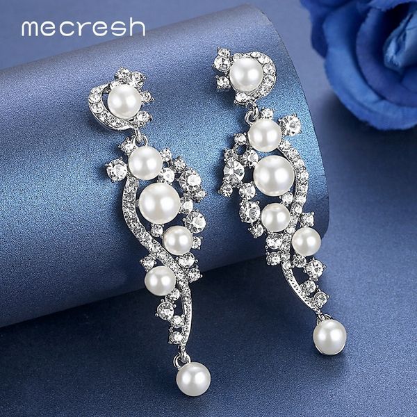 mecresh luxury simulated pearl long drop earrings for women silver color plant crystal pendants earrings wedding jewelry meh777
mecresh luxury simulated pearl long drop earrings for women silver color plant crystal pendants earrings wedding jewelry meh777