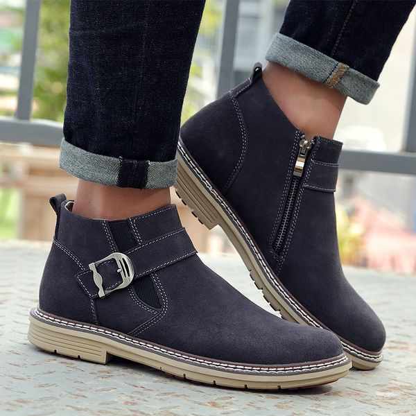 boots men autumn early winter high ankle boots pointed toe flock winter shoes fashion mens, Black
boots men autumn early winter high ankle boots pointed toe flock winter shoes fashion mens, Black