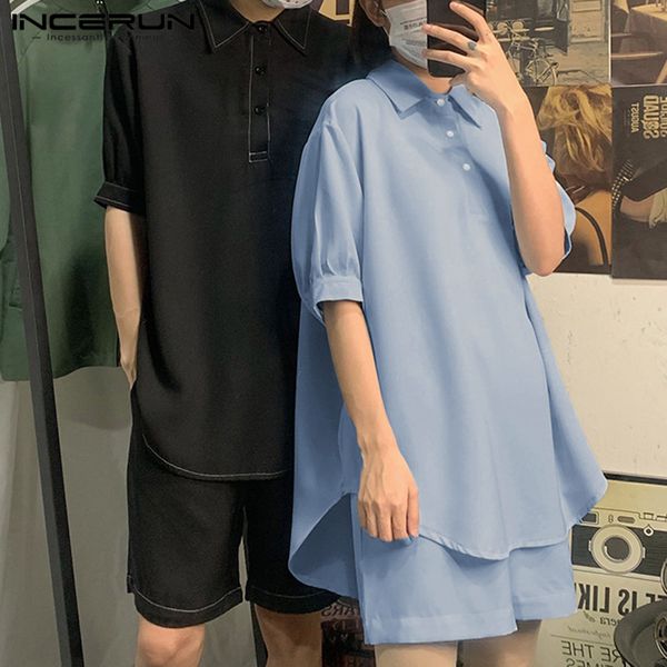 incerun men leisure suits short sleeve shirts short bottoms set casual turn down collar solid color suit man fashion chic sets, Gray
incerun men leisure suits short sleeve shirts short bottoms set casual turn down collar solid color suit man fashion chic sets, Gray