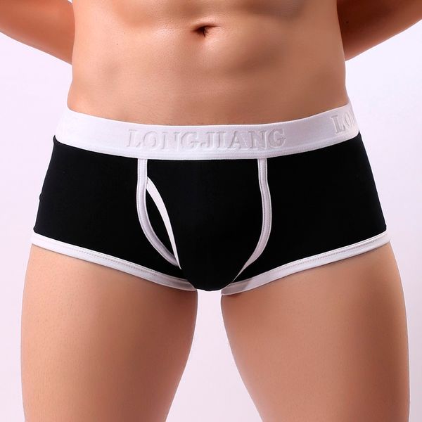 

mens underpants solid breathe bulge pouch mens underwear boxers calzoncillo hombre boxer homme cueca masculina, Black;white