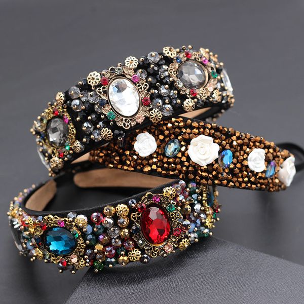 luxury heavy color rhinestone crystal porcelain flower wild headband baroque heavy work luxury color rhinestone headband 875, Golden;white
luxury heavy color rhinestone crystal porcelain flower wild headband baroque heavy work luxury color rhinestone headband 875, Golden;white