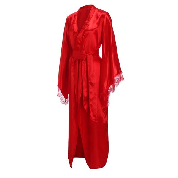 women lace bathrobe faux silk szlafrok satin kimono long robe lounge lingerie sleepwear belt bride pajamas plus size s-3xl, Black;red
women lace bathrobe faux silk szlafrok satin kimono long robe lounge lingerie sleepwear belt bride pajamas plus size s-3xl, Black;red