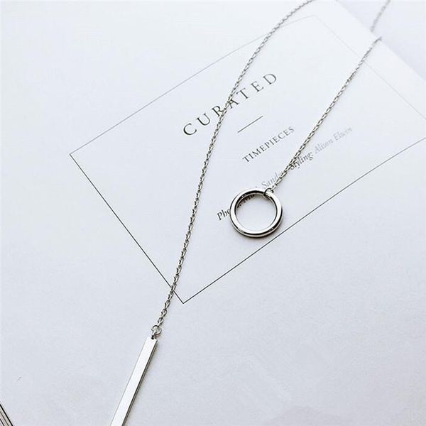 fashion women accessories 925 sterling silver bar circle lariat necklace women long strip pendant necklaces jewelry r5
fashion women accessories 925 sterling silver bar circle lariat necklace women long strip pendant necklaces jewelry r5