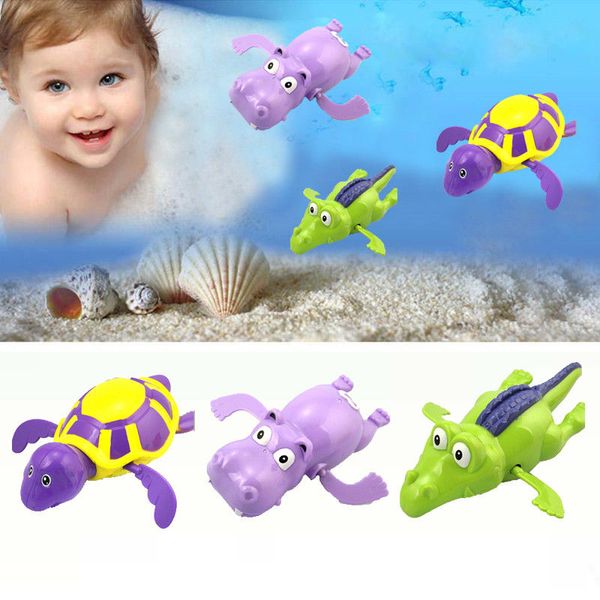 2019 Wind Up Clockwork Cute Crocodile Turtle Hippo Toddler Kid Baby Bathing Swimming Favor Bath Time Play Toys