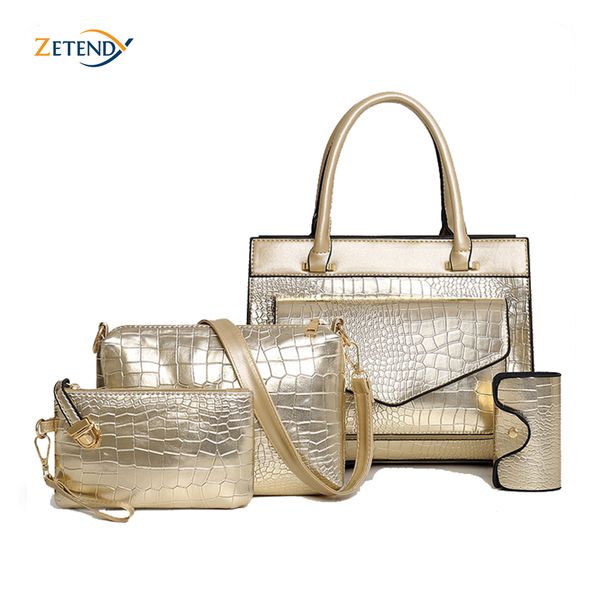 european and american fashion crocodile pattern women's bags ladies hand shoulder diagonal cross buns mother bag four-piece suit
european and american fashion crocodile pattern women's bags ladies hand shoulder diagonal cross buns mother bag four-piece suit