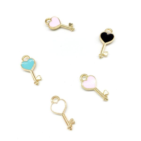 10pcs/lot alloy accessories enamel heart key shape gold color tone hand-made diy oil drop charms fit for bracelet earring, Bronze;silver
10pcs/lot alloy accessories enamel heart key shape gold color tone hand-made diy oil drop charms fit for bracelet earring, Bronze;silver