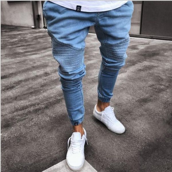 2018 new black ripped jeans men with holes super skinny famous designer brand slim fit destroyed torn jean pants for male, Blue
2018 new black ripped jeans men with holes super skinny famous designer brand slim fit destroyed torn jean pants for male, Blue