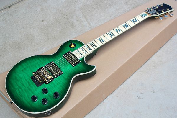 factory custom green electric guitar with clouds maple veneer,gold hardware,floyd rose,abalone fret inlay,can be customized
factory custom green electric guitar with clouds maple veneer,gold hardware,floyd rose,abalone fret inlay,can be customized