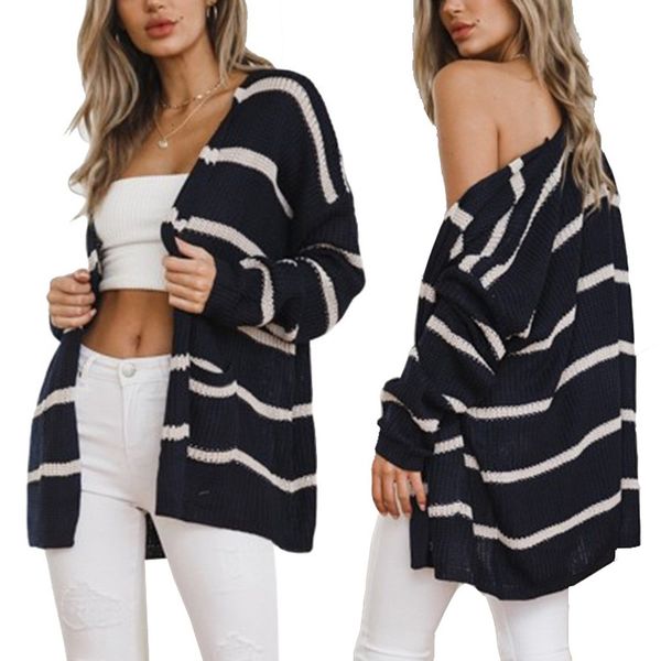 forerun women striped sweater womens cardigan long sleeve plus size knitted sweater chandail strickjacken damen with pocket, White
forerun women striped sweater womens cardigan long sleeve plus size knitted sweater chandail strickjacken damen with pocket, White
