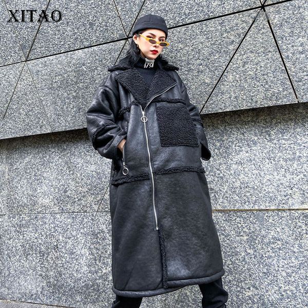 xitao plus size loose faux leather fashion new full sleeve elegant small fresh pocket patchwork minority casual coat xj2714, Black
xitao plus size loose faux leather fashion new full sleeve elegant small fresh pocket patchwork minority casual coat xj2714, Black