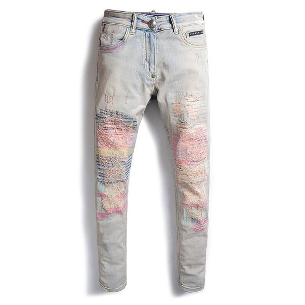 19ss mens designer pants new style casual skinny sweatpants rock revival hip hop man jeans hole drop crotch jogging pants brand streetwear, Blue
19ss mens designer pants new style casual skinny sweatpants rock revival hip hop man jeans hole drop crotch jogging pants brand streetwear, Blue