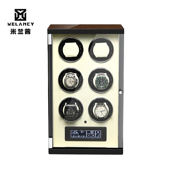 automatic watch winder box 6 slots mechanical display wooden watch accessories with silent motor and plug, Black;blue
automatic watch winder box 6 slots mechanical display wooden watch accessories with silent motor and plug, Black;blue