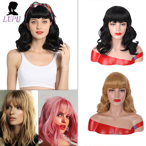 лупу короткие волнистые парики с челкой натуральные синтетические парики ombre blonde cosplay for withe women wave термостойкое волокно, Black
лупу короткие волнистые парики с челкой натуральные синтетические парики ombre blonde cosplay for withe women wave термостойкое волокно, Black