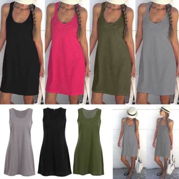 women lady summer casual dress sleeveless ladies party dress mini dress sundress women summer clothing, Black;gray
women lady summer casual dress sleeveless ladies party dress mini dress sundress women summer clothing, Black;gray