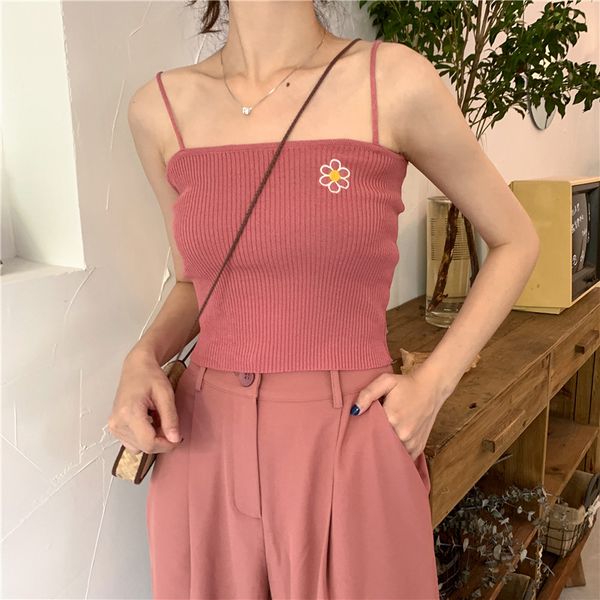 summer korean style flower knitted crop fashion brand women's clothing tanks camis new modis tees sweet, White
summer korean style flower knitted crop fashion brand women's clothing tanks camis new modis tees sweet, White