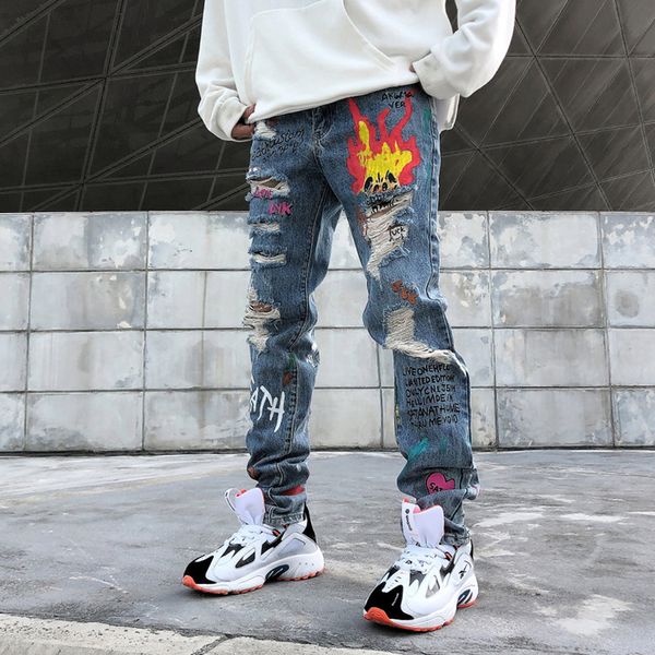 2019 autumn new men jeans slim fit stretchy blue hole jeans cotton lightweight comfy hip hop demon denim
2019 autumn new men jeans slim fit stretchy blue hole jeans cotton lightweight comfy hip hop demon denim