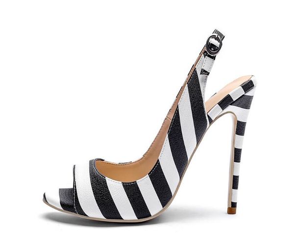foreign trade ladies fish mouth sandals stiletto heels europe and the united states fashion show back empty stripe buckle sandals, Black
foreign trade ladies fish mouth sandals stiletto heels europe and the united states fashion show back empty stripe buckle sandals, Black