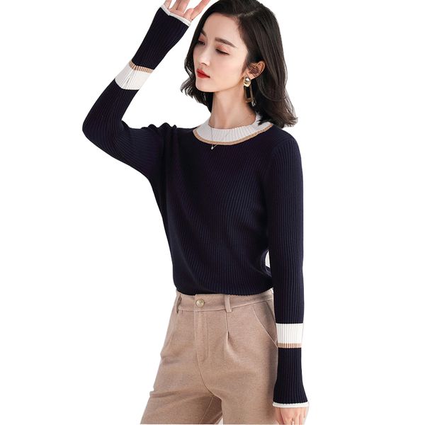 элегантный осень зима женский свитер женские пуловеры повседневные свитера мода лоскутная цвет женский свитер kz355, White;black 
элегантный осень зима женский свитер женские пуловеры повседневные свитера мода лоскутная цвет женский свитер kz355, White;black