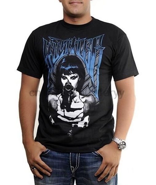 new hustler point blank girl hip hop black t-shirt nwt, White;black