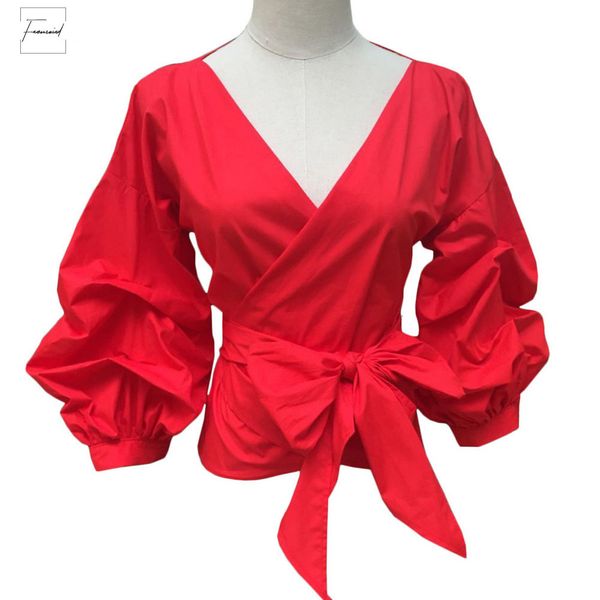 2019 summer puff sleeve blouse with white belt women v neck woman shirt elegant plaid formal clothing office
2019 summer puff sleeve blouse with white belt women v neck woman shirt elegant plaid formal clothing office