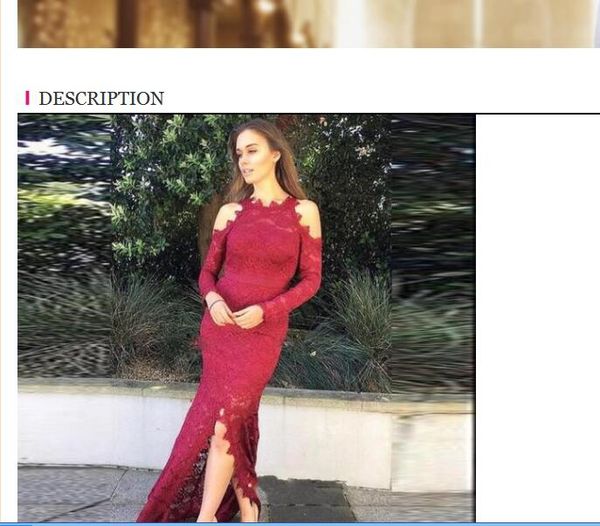 dark red mermaid prom dresses front split floor length lace long sleeves evening dress yong girls formal wear homecoming party vestidos
dark red mermaid prom dresses front split floor length lace long sleeves evening dress yong girls formal wear homecoming party vestidos