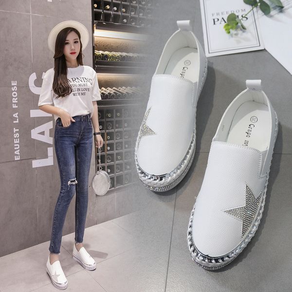 2019 spring new fashion comfortable women's platform shoes muffin with single shoes rhinestones wild flat bottom loafers, Black
2019 spring new fashion comfortable women's platform shoes muffin with single shoes rhinestones wild flat bottom loafers, Black