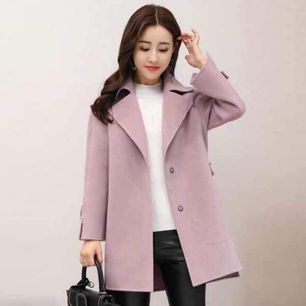 new women woolen coat autumn winter jacket solid loose long sleeve belt outerwear cashmere wool coat female basic coats re2507, Black
new women woolen coat autumn winter jacket solid loose long sleeve belt outerwear cashmere wool coat female basic coats re2507, Black