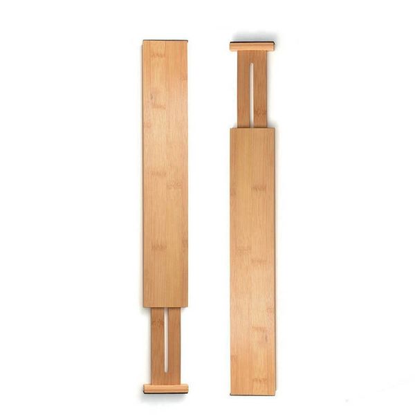 bamboo expandable drawer divider organizers - spring adjustable kitchen drawer separators - for kitchen, dresser, bedroom
bamboo expandable drawer divider organizers - spring adjustable kitchen drawer separators - for kitchen, dresser, bedroom
