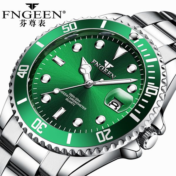 men watch 2019 fngeen brand quartz-watch stainless steel water ghost men watches luminous analog display erkek saat, Slivery;brown
men watch 2019 fngeen brand quartz-watch stainless steel water ghost men watches luminous analog display erkek saat, Slivery;brown