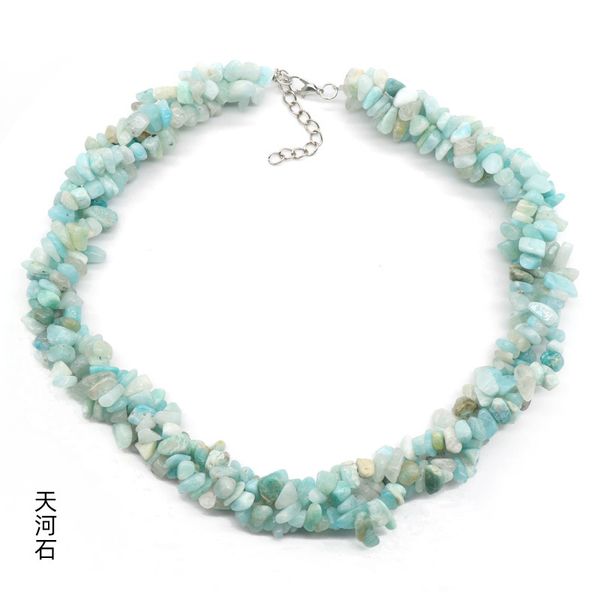 new popular fashion natural 3row irregular stone necklace, Silver
new popular fashion natural 3row irregular stone necklace, Silver