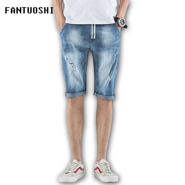 2019 summer new men's short jeans fashion casual slim fit elastic denim shorts male brand clothes shorts men 36, White;black
2019 summer new men's short jeans fashion casual slim fit elastic denim shorts male brand clothes shorts men 36, White;black