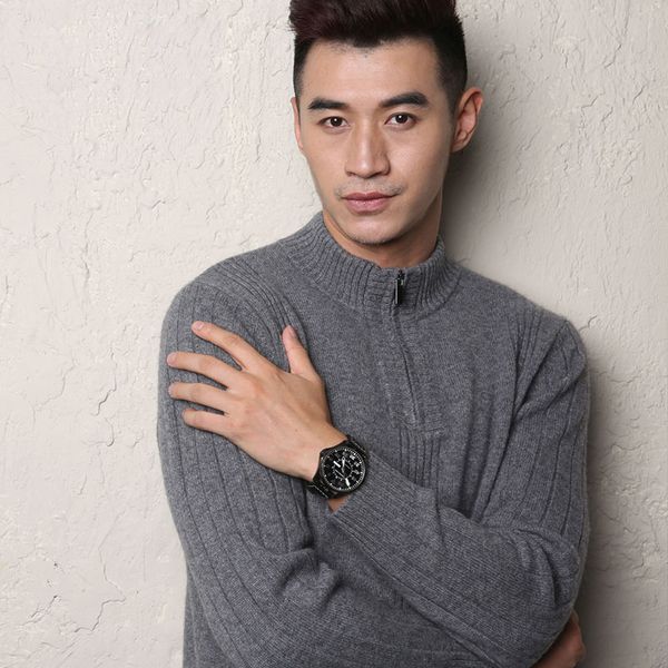 new men's clothing pure wool tank jumper mens clothes sweater fitness round neck thick manhalf turtleneck zipper busin, White;black
new men's clothing pure wool tank jumper mens clothes sweater fitness round neck thick manhalf turtleneck zipper busin, White;black