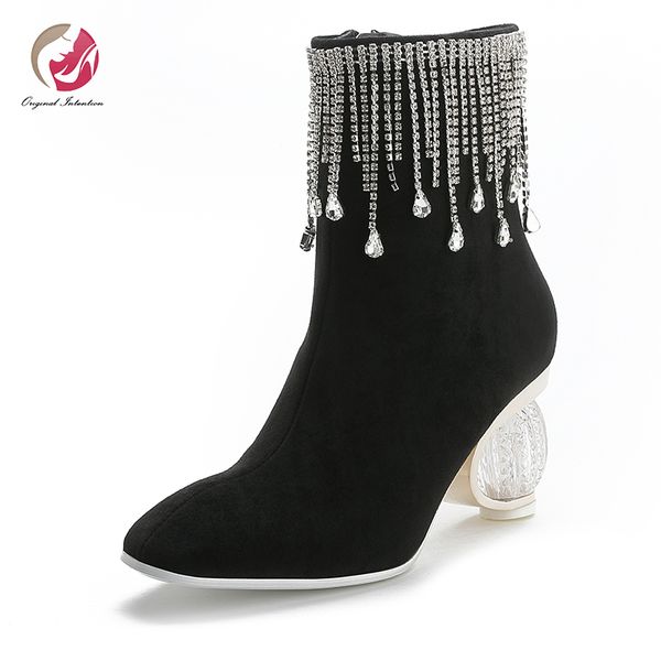 original intention fashion popular black ankle boots woman crystal tassels crystal gorgeous heels elegant lady shoes casual
original intention fashion popular black ankle boots woman crystal tassels crystal gorgeous heels elegant lady shoes casual