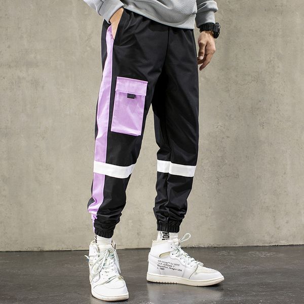 men's pants patchwork cargo hip hop casual trousers fashion streetwear joggers sweatpants, Black
men's pants patchwork cargo hip hop casual trousers fashion streetwear joggers sweatpants, Black