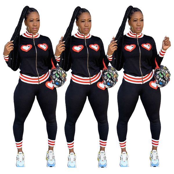women long sleeves ribbing zipper embroidery cute heart coat bodycon slim skinny pants casual club party tracksuit two piece pants sets, White
women long sleeves ribbing zipper embroidery cute heart coat bodycon slim skinny pants casual club party tracksuit two piece pants sets, White